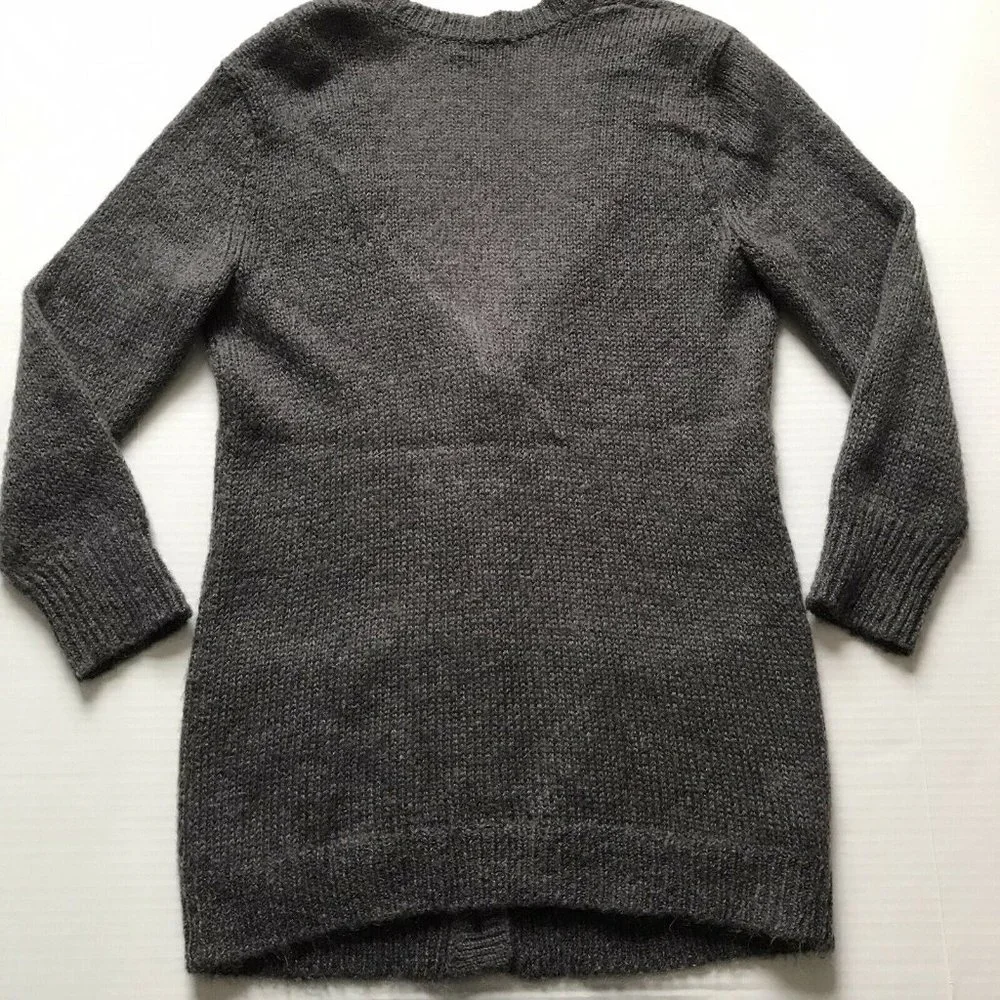 Ann Taylor Gray Mohair V Neck Long Cardigan Sweater - Picture 5 of 12